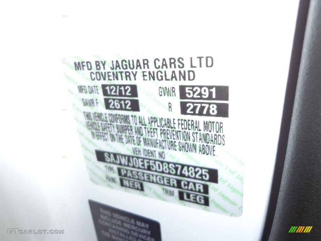 2013 XF Color Code NER for Polaris White Photo #81774393