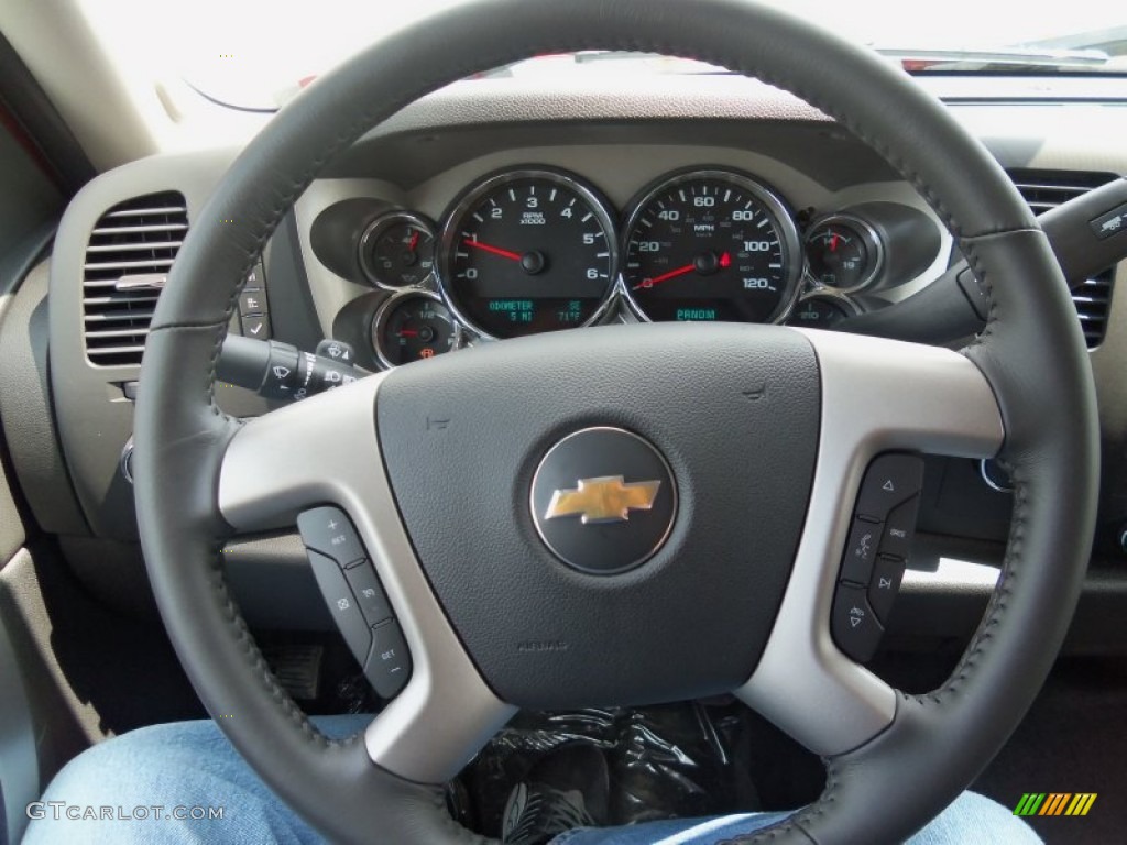 2013 Chevrolet Silverado 1500 LT Extended Cab 4x4 Ebony Steering Wheel Photo #81774426