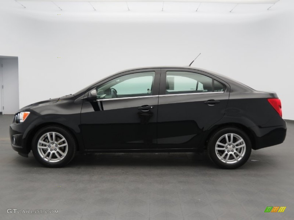 Black 2012 Chevrolet Sonic LT Sedan Exterior Photo #81774969