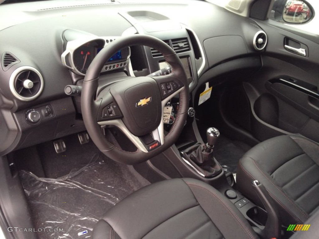 RS Jet Black Leather/Microfiber Interior 2013 Chevrolet Sonic RS Hatch Photo #81776235