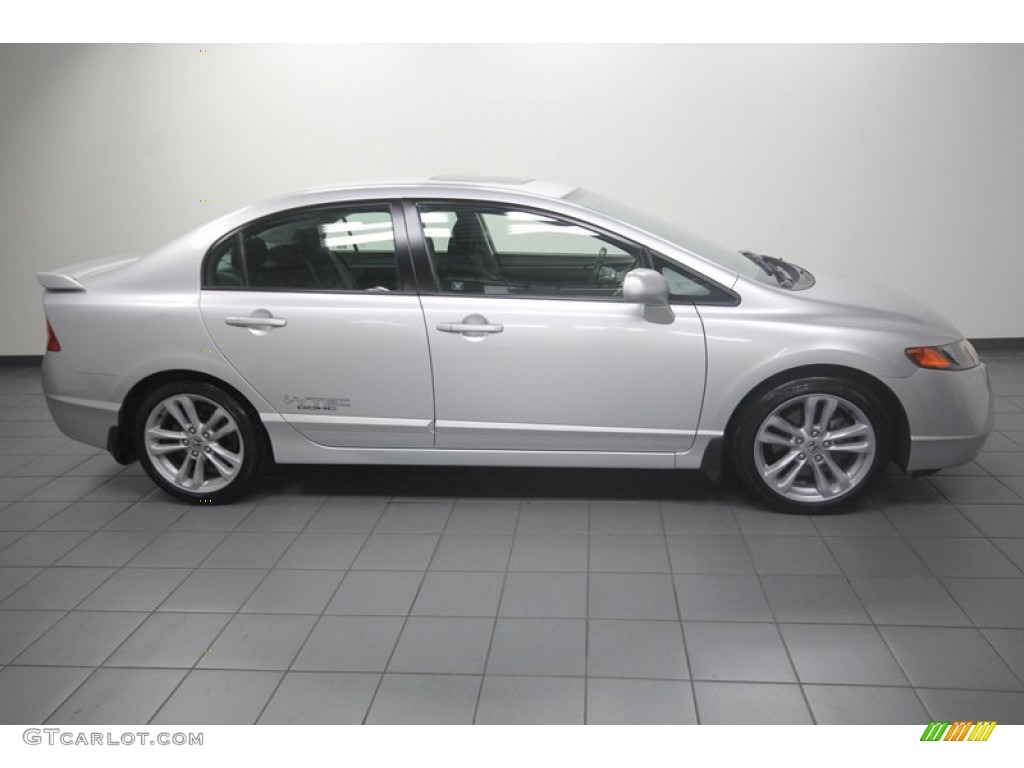 2007 Civic Si Sedan - Alabaster Silver Metallic / Black photo #7