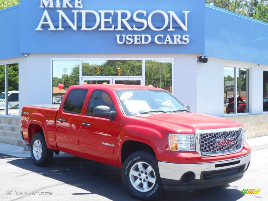 2010 Sierra 1500 SLE Crew Cab 4x4 - Fire Red / Ebony photo #1