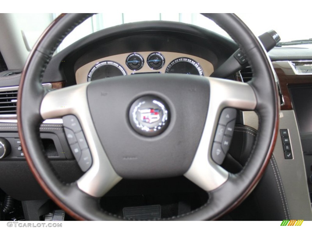 2013 Cadillac Escalade ESV Platinum Ebony Steering Wheel Photo #81780456