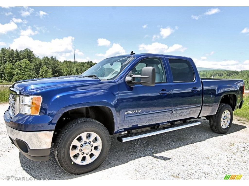 Heritage Blue Metallic 2013 GMC Sierra 2500HD SLT Crew Cab 4x4 Exterior Photo #81780972