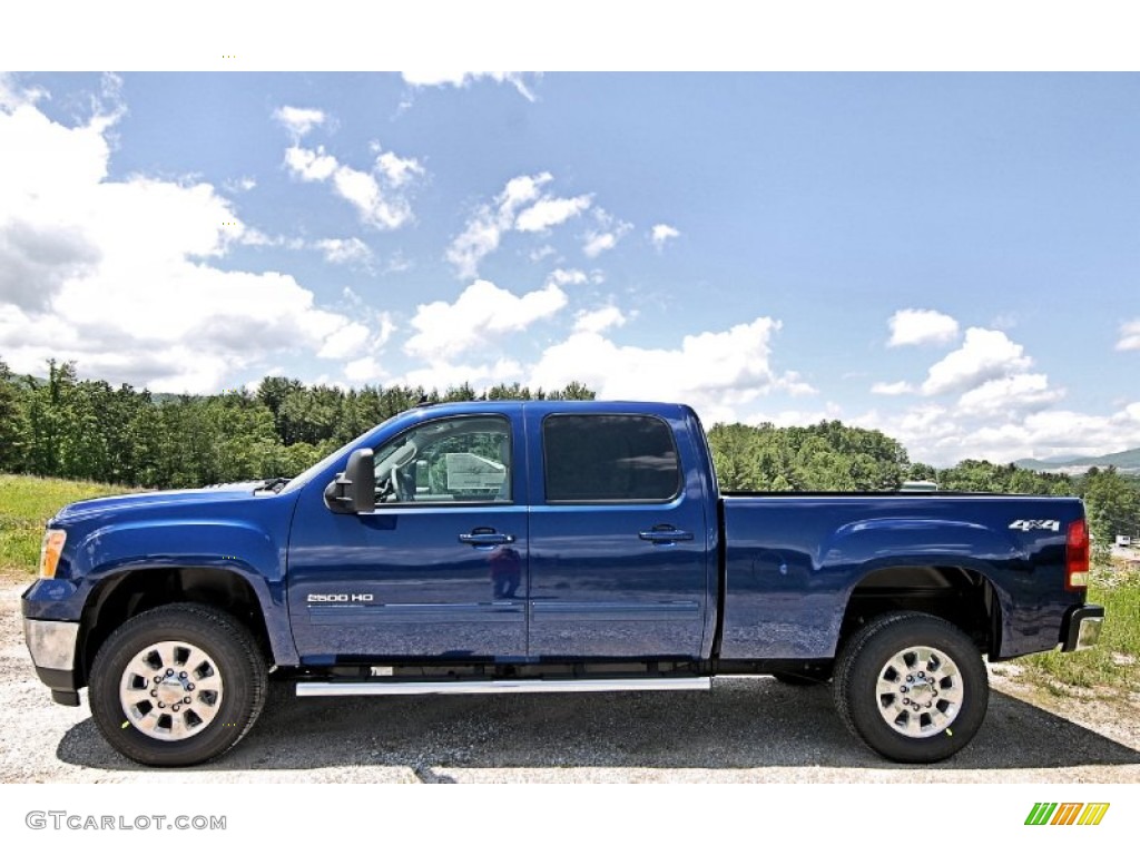 Heritage Blue Metallic 2013 GMC Sierra 2500HD SLT Crew Cab 4x4 Exterior Photo #81781002