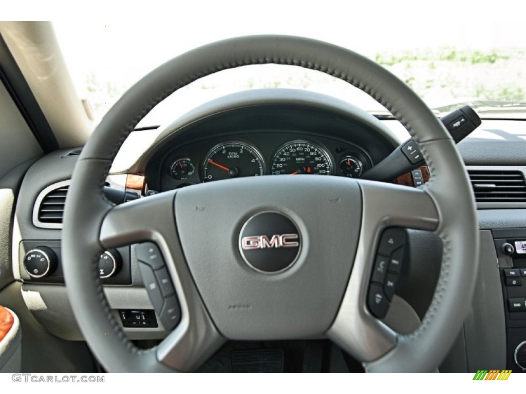 2013 GMC Sierra 2500HD SLT Crew Cab 4x4 Dark Titanium/Light Titanium Steering Wheel Photo #81781317