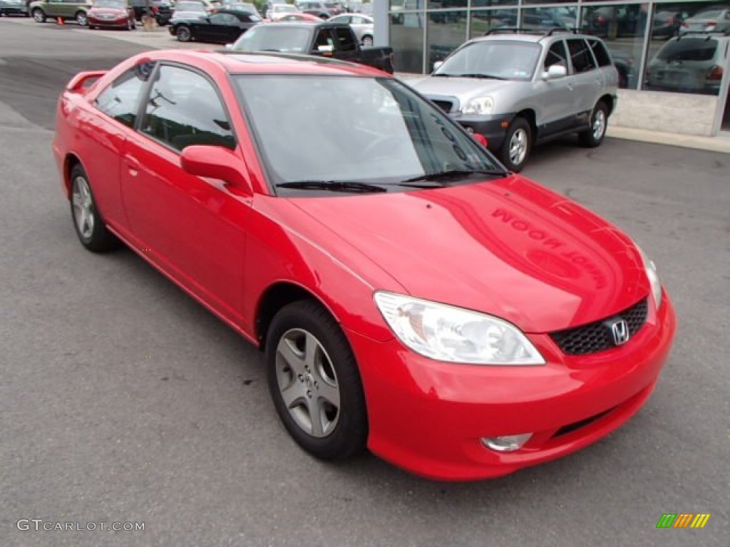2004 Civic EX Coupe - Rally Red / Black photo #2