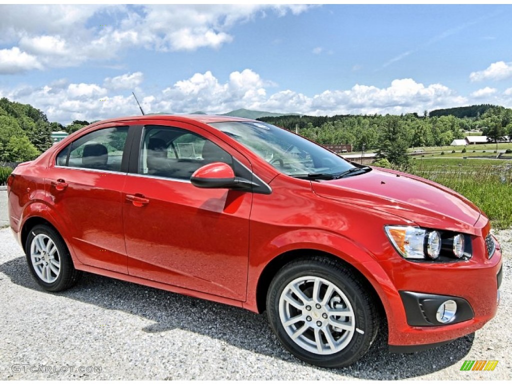 2013 Sonic LT Sedan - Victory Red / Jet Black/Dark Titanium photo #4