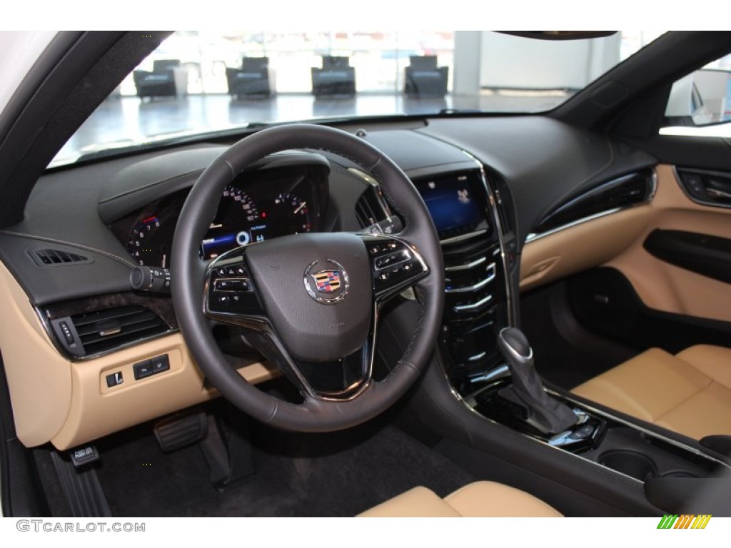 2013 Cadillac ATS 3.6L Luxury Caramel/Jet Black Accents Dashboard Photo #81782607