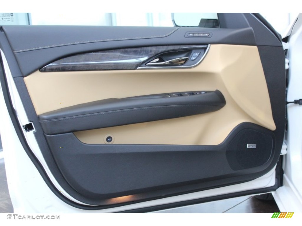 2013 Cadillac ATS 3.6L Luxury Caramel/Jet Black Accents Door Panel Photo #81782688