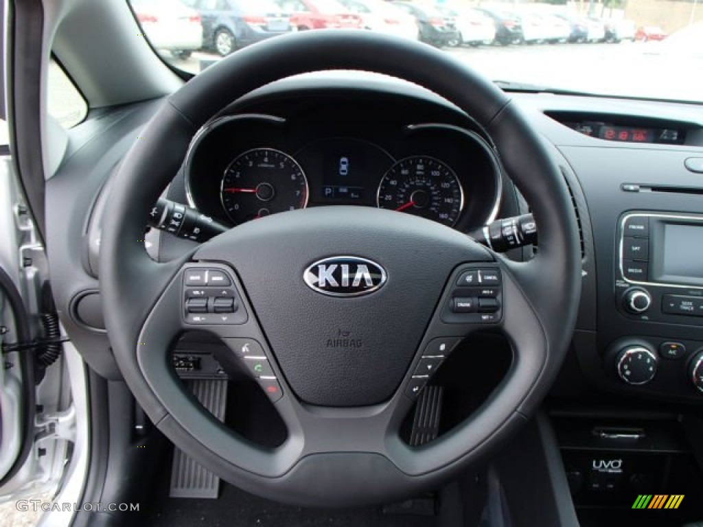 2014 Kia Forte EX Black Steering Wheel Photo #81784408