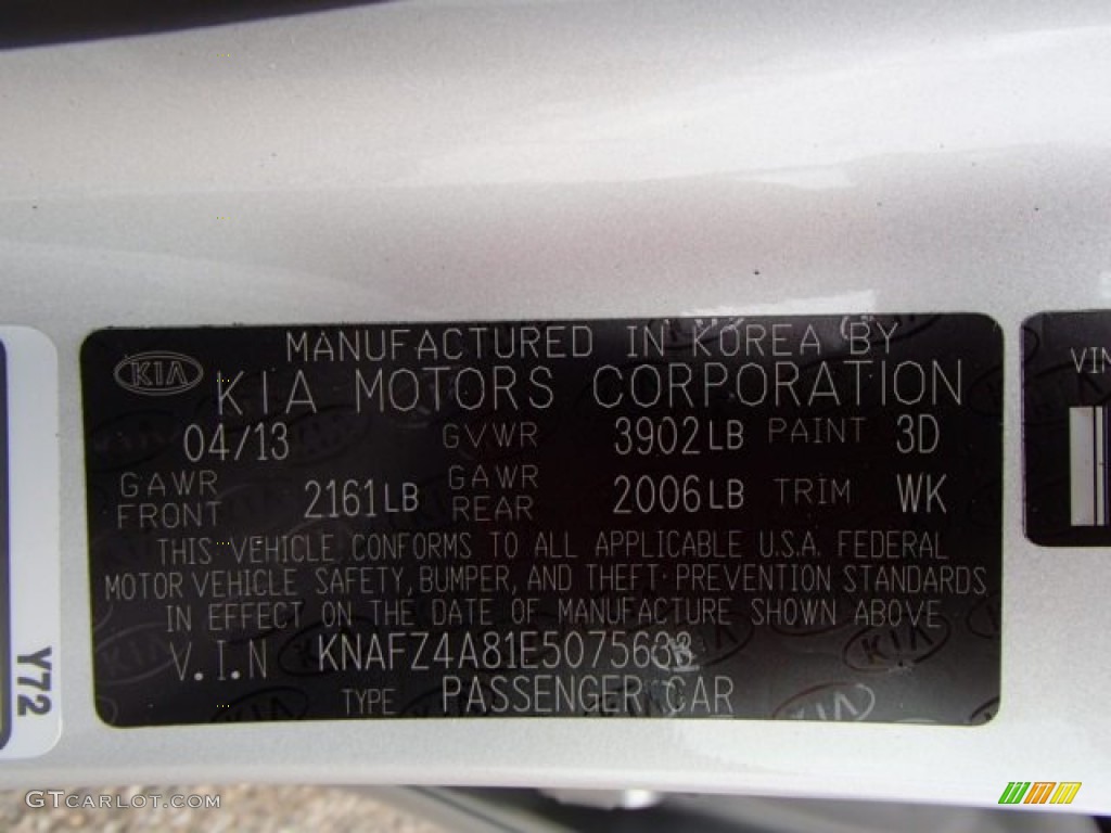 2014 Forte Color Code 3D for Bright Silver Photo #81784455