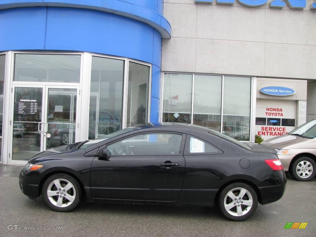 2007 Civic EX Coupe - Nighthawk Black Pearl / Black photo #3