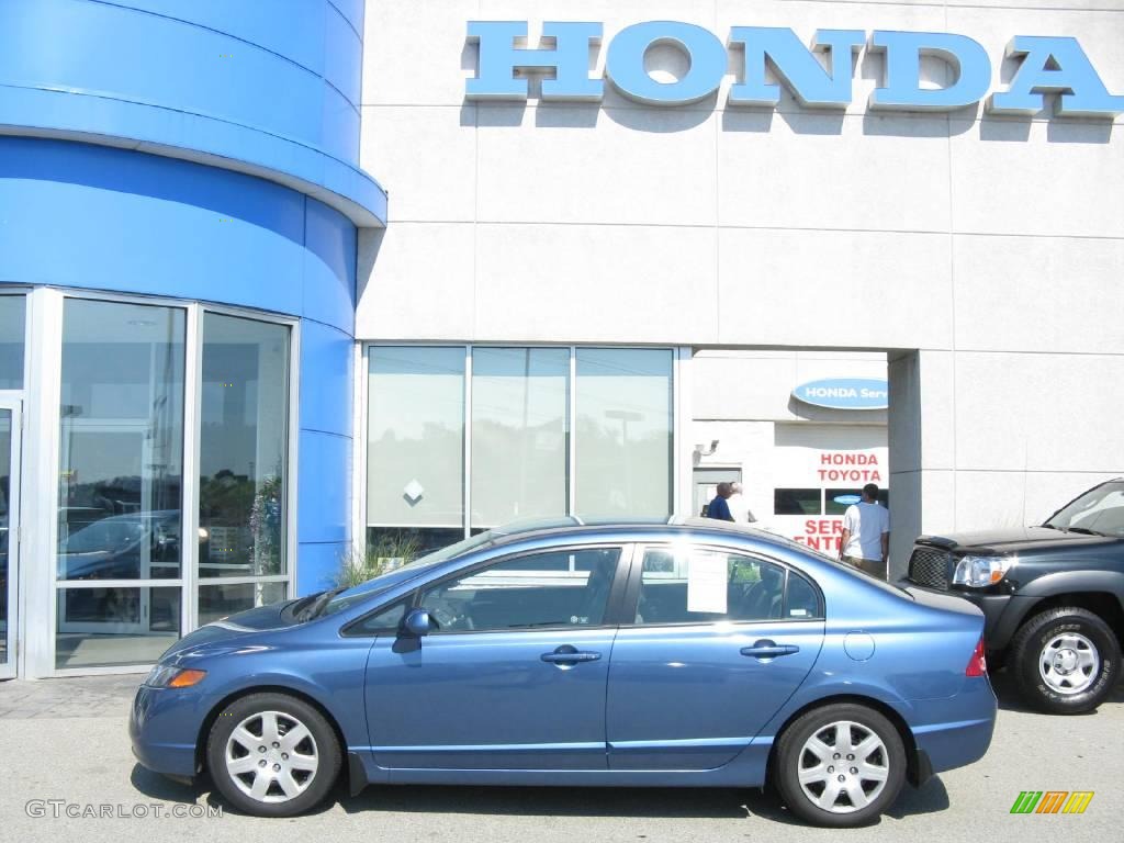 2007 Civic LX Sedan - Atomic Blue Metallic / Gray photo #3