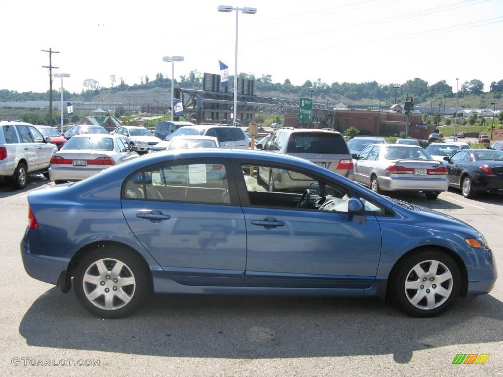 2007 Civic LX Sedan - Atomic Blue Metallic / Gray photo #7