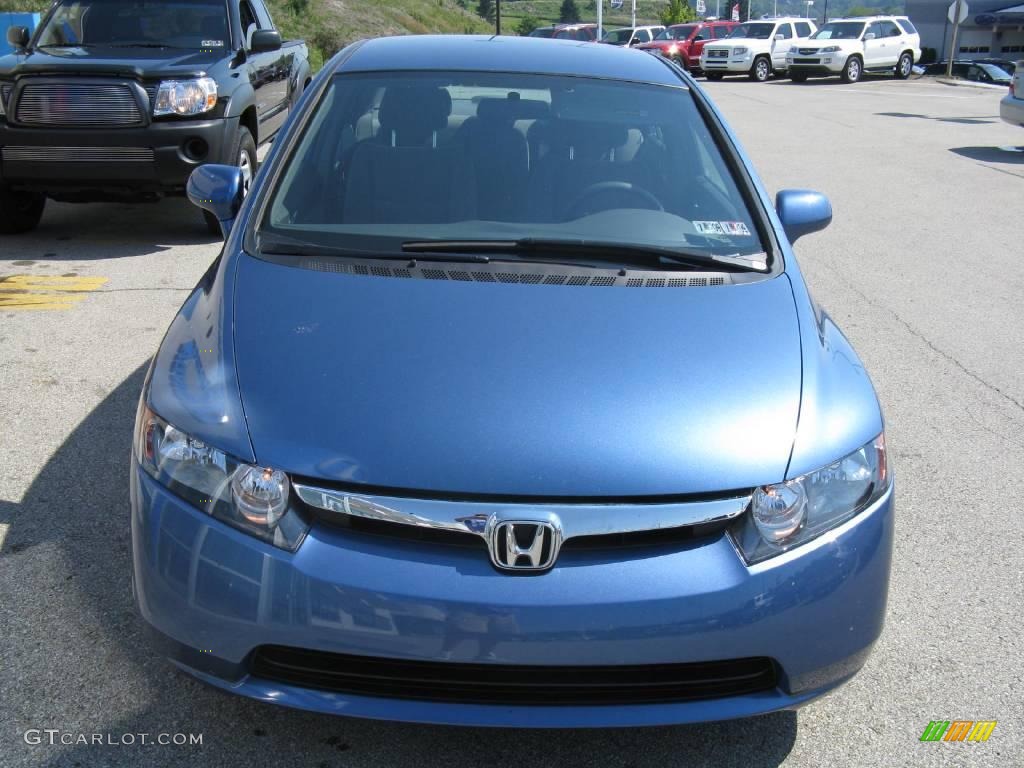 2007 Civic LX Sedan - Atomic Blue Metallic / Gray photo #9