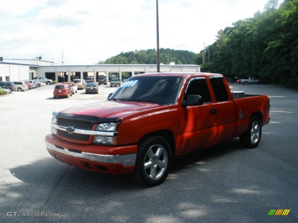 2003 Silverado 1500 LS Extended Cab - Victory Red / Tan photo #12