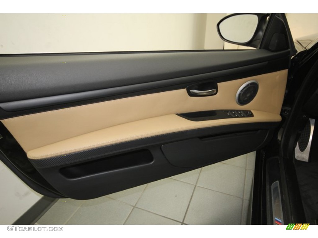 2011 BMW M3 Convertible Bamboo Beige Novillo Leather Door Panel Photo #81797244