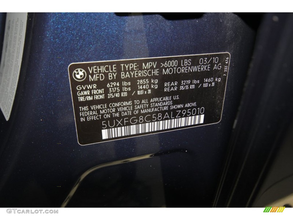 2010 X6 xDrive50i - Deep Sea Blue Metallic / Saddle Brown photo #9