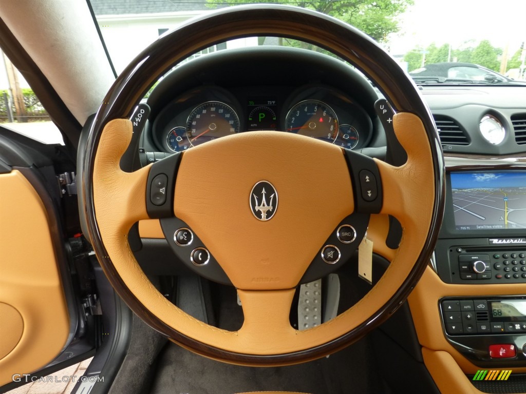 2013 Maserati GranTurismo Sport Coupe Cuoio Steering Wheel Photo #81803211