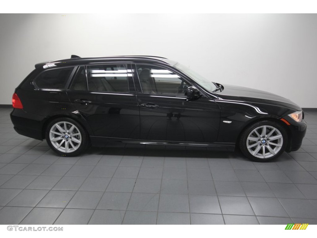 2011 3 Series 328i Sports Wagon - Jet Black / Beige photo #6