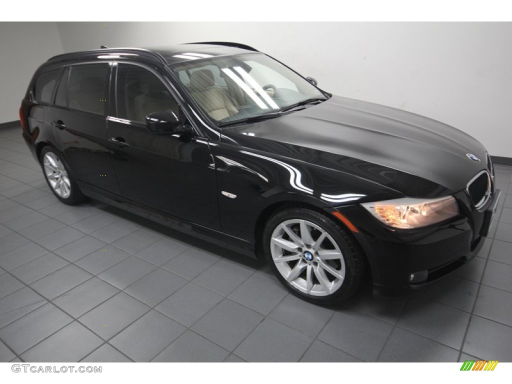 2011 3 Series 328i Sports Wagon - Jet Black / Beige photo #7