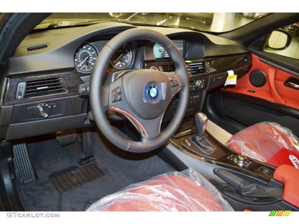 2013 3 Series 328i Convertible - Jet Black / Coral Red/Black photo #6