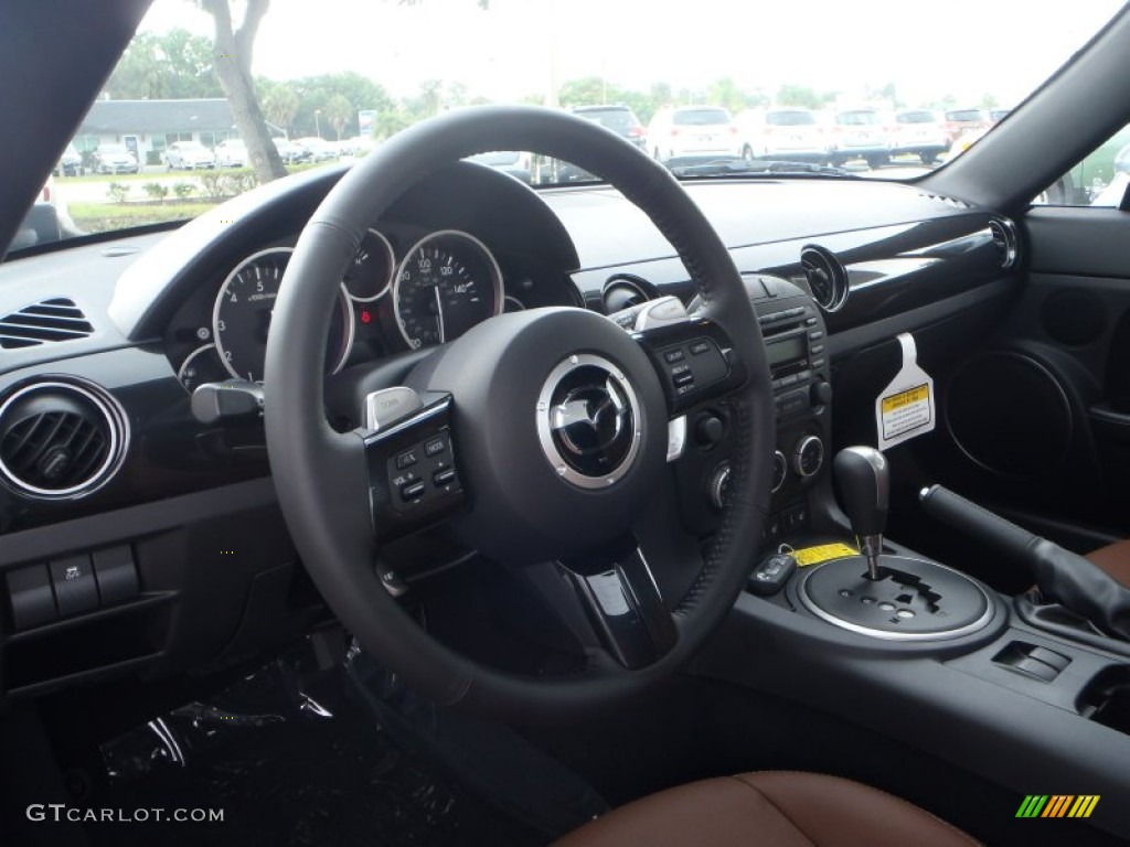 2013 Mazda MX-5 Miata Grand Touring Hard Top Roadster Spicy Mocha Dashboard Photo #81813866