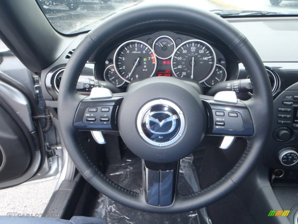 2013 Mazda MX-5 Miata Grand Touring Roadster Black Steering Wheel Photo #81814417