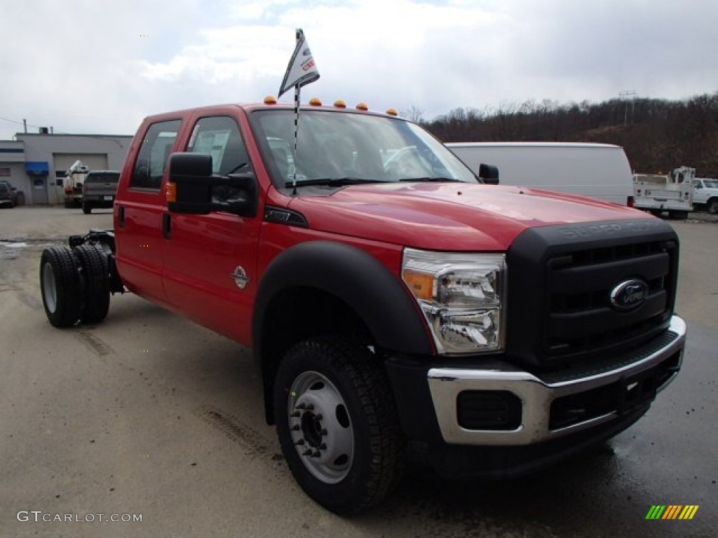 Vermillion Red 2013 Ford F550 Super Duty XL Crew Cab Chassis Exterior Photo #81814539
