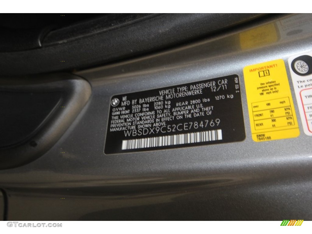 2012 BMW M3 Convertible Info Tag Photo #81814938