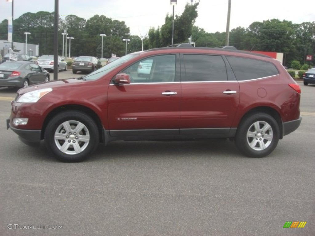 Dark Cherry Metallic 2009 Chevrolet Traverse LT Exterior Photo #81815826