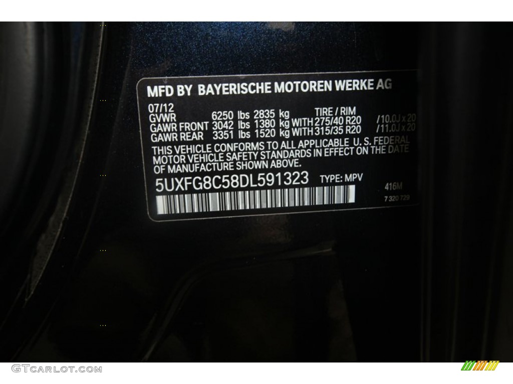 2013 X6 Color Code 416 for Carbon Black Metallic Photo #81815961