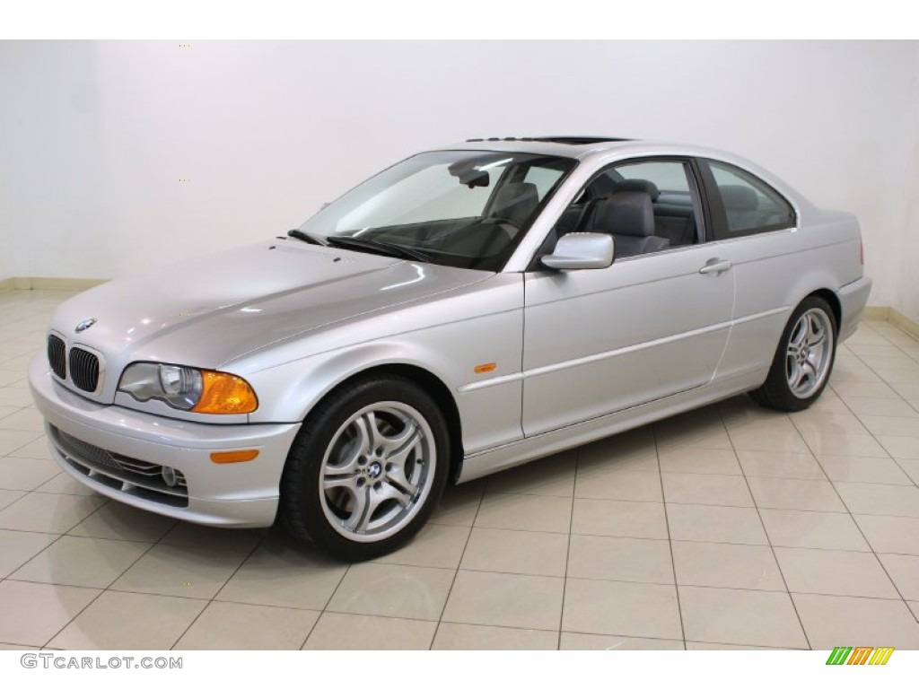 2001 3 Series 330i Coupe - Titanium Silver Metallic / Grey photo #3