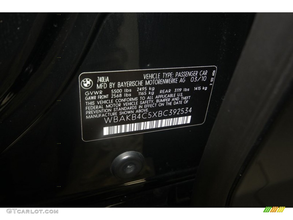 2011 7 Series 740Li Sedan - Black Sapphire Metallic / Black photo #49