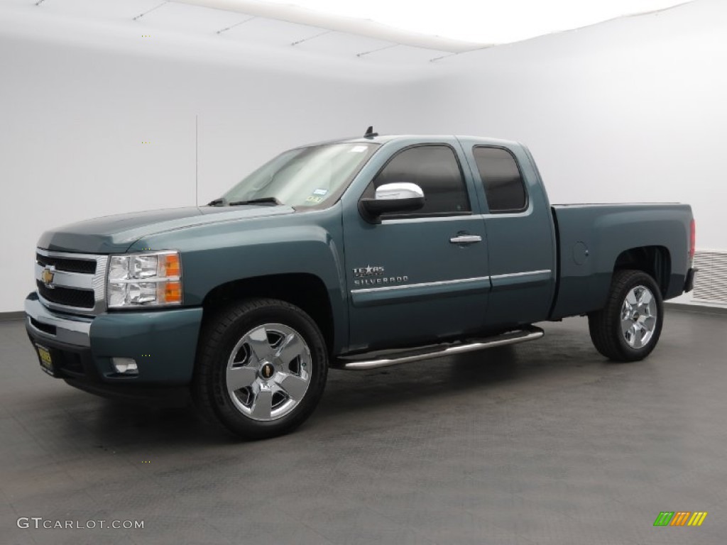 2011 Silverado 1500 LT Extended Cab - Blue Granite Metallic / Light Titanium/Ebony photo #1