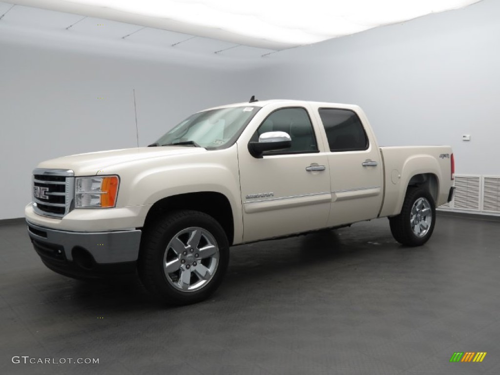 2013 Sierra 1500 SLE Crew Cab 4x4 - White Diamond Tricoat / Light Titanium/Dark Titanium photo #1