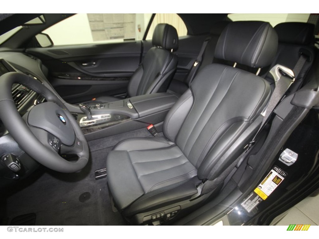 Black Interior 2014 BMW 6 Series 650i Convertible Photo #81827694