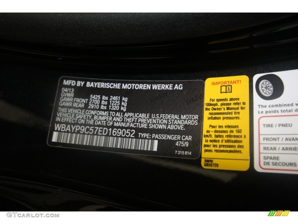 2014 6 Series Color Code 475 for Black Sapphire Metallic Photo #81827811