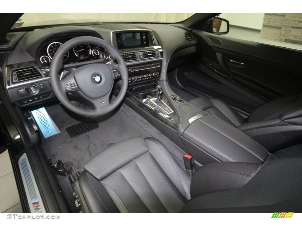 Black Interior 2014 BMW 6 Series 650i Convertible Photo #81827850