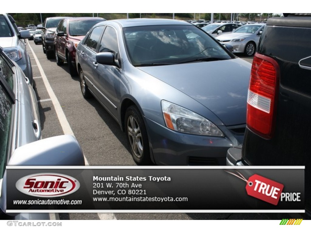 2007 Accord EX-L Sedan - Cool Blue Metallic / Gray photo #1