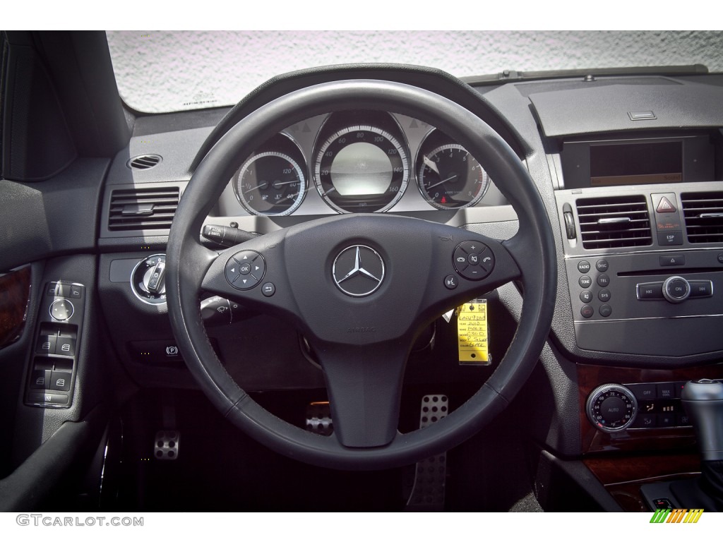 2010 Mercedes-Benz C 300 Luxury Black Steering Wheel Photo #81833427