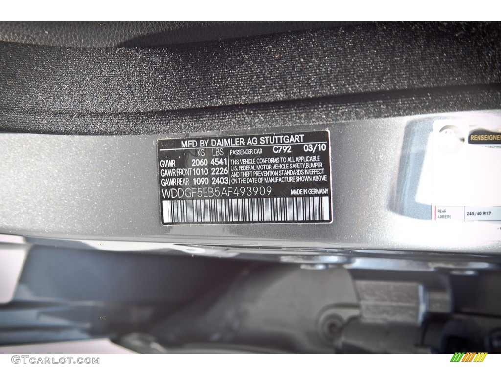 2010 C Color Code 792 for Palladium Silver Metallic Photo #81833586