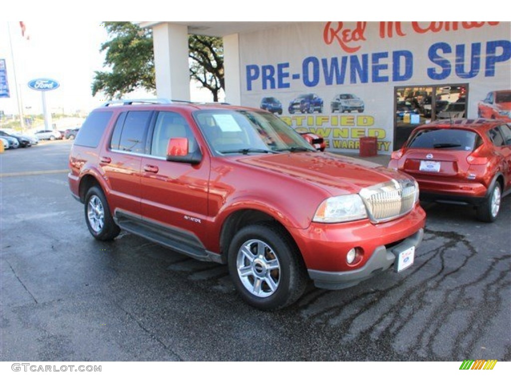 2005 Aviator Luxury AWD - Vivid Red Metallic / Camel photo #1