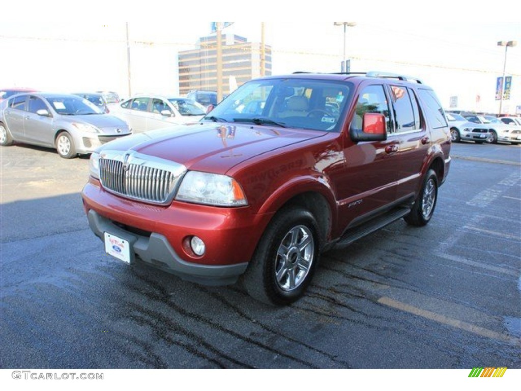 2005 Aviator Luxury AWD - Vivid Red Metallic / Camel photo #5