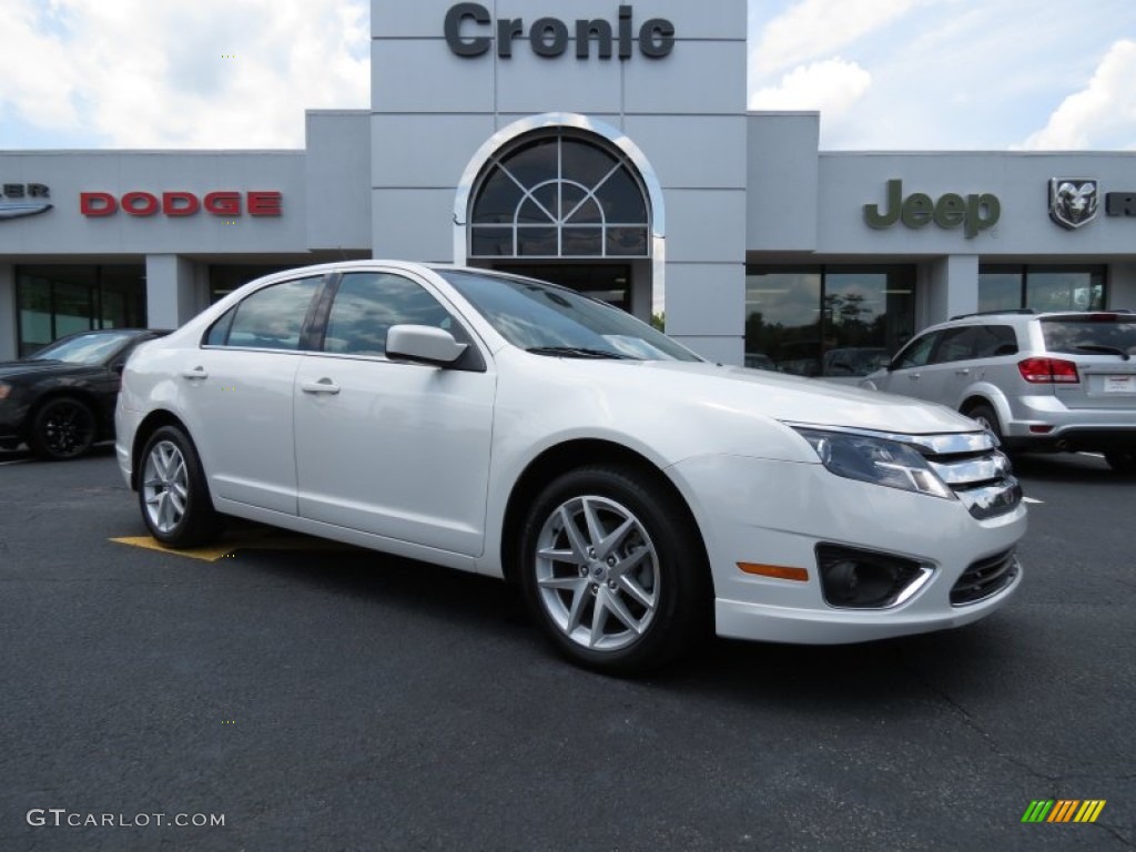 2012 Fusion SEL V6 - White Platinum Tri-Coat / Medium Light Stone photo #1