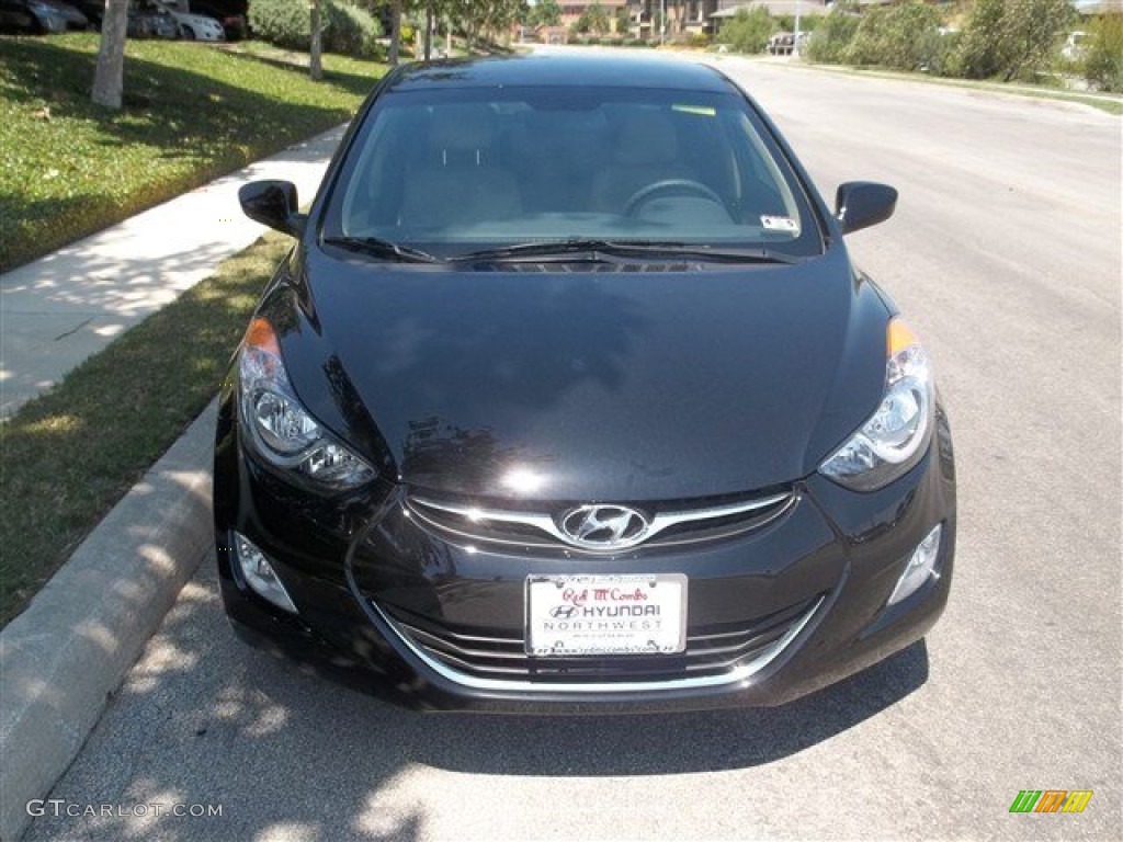 2013 Elantra GLS - Midnight Black / Beige photo #2