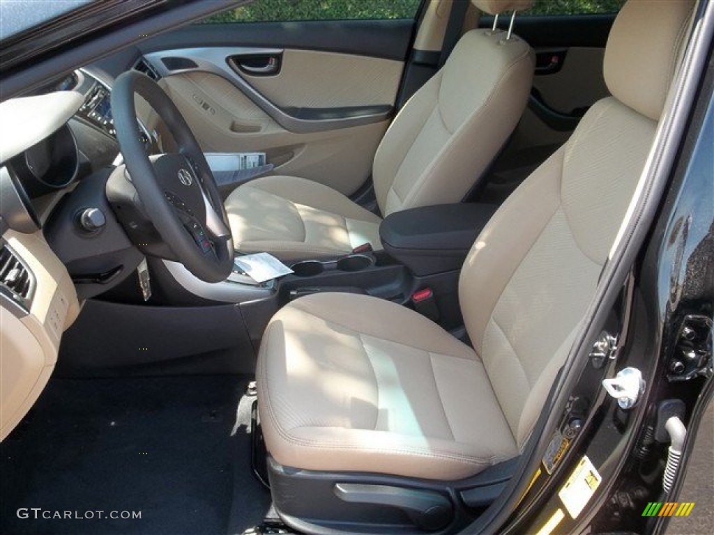 2013 Elantra GLS - Midnight Black / Beige photo #8