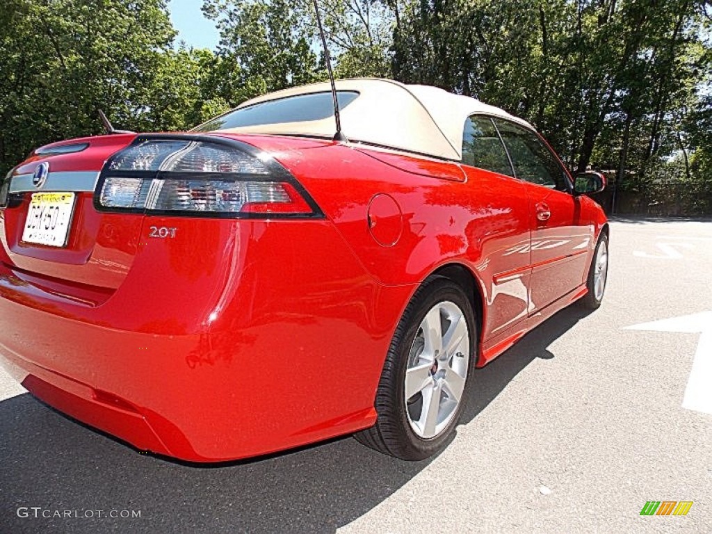 2010 9-3 2.0T Convertible - Laser Red / Parchment photo #5