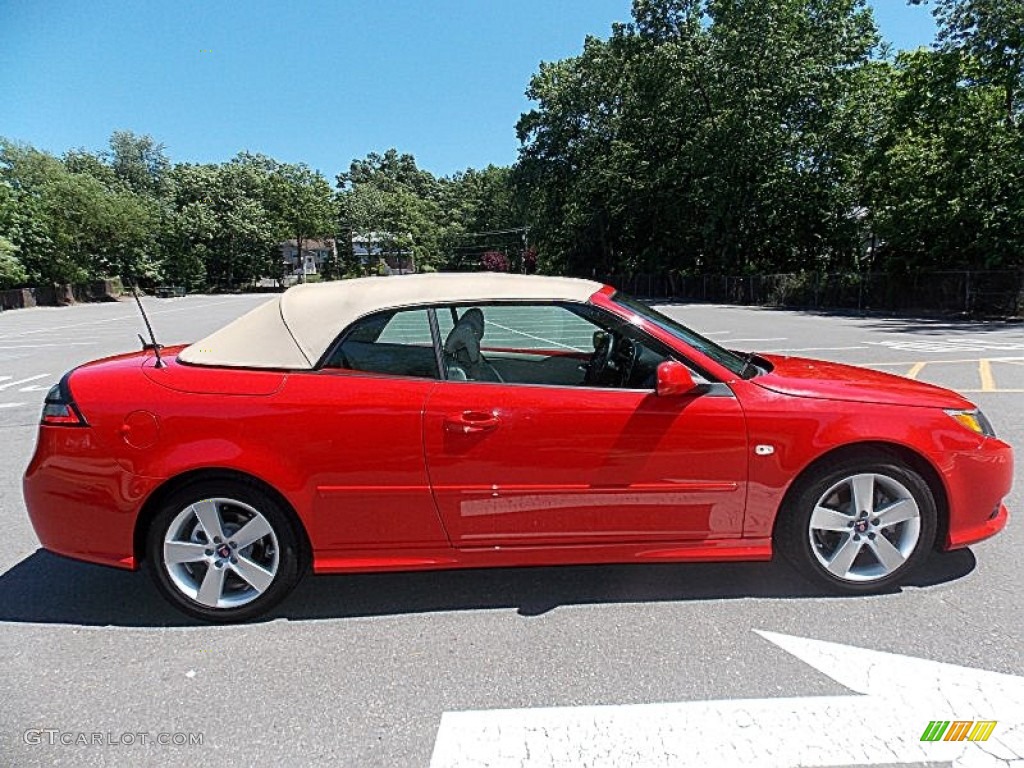 2010 9-3 2.0T Convertible - Laser Red / Parchment photo #6